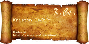 Kriston Csát névjegykártya